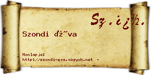 Szondi Éva névjegykártya
