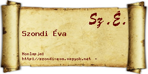 Szondi Éva névjegykártya